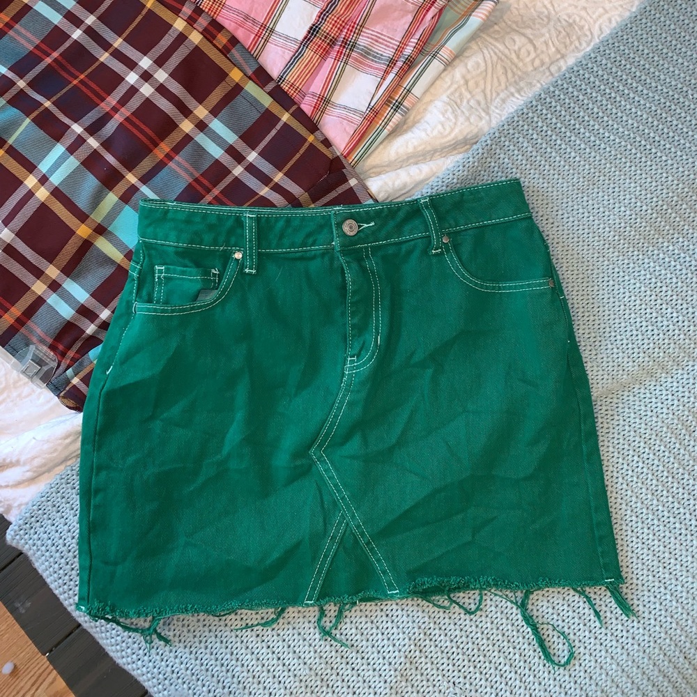Pacsun green denim skirt